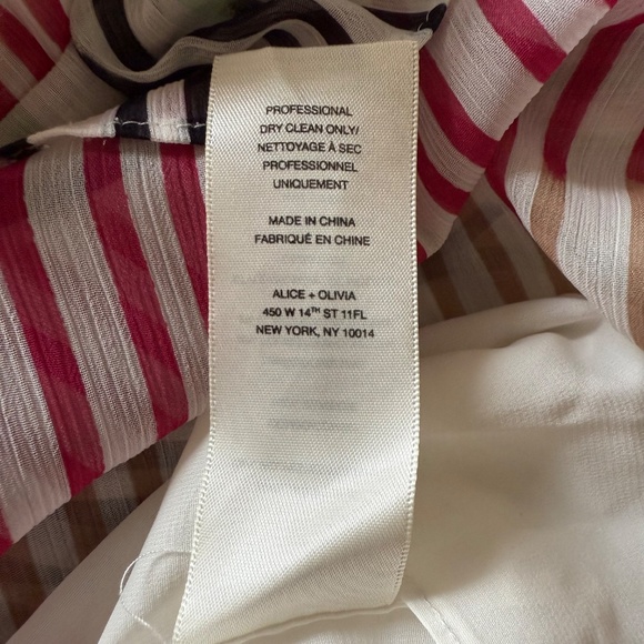 Alice + Olivia Pleated Silk Chiffon Maxi Dress Pastel Stripe Size Small - Picture 11 of 11